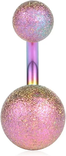 Vista 11 de Ruifan 14G 0.236 in 1/4 pulgadas 316L Acero quirúrgico cristal ferido CZ corto ombligo aretes de ombligo anillos de botón 4-6 piezas