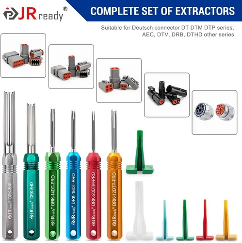 Vista 14 de JRready ST5257-PRO Kit de Herramientas de Conector Deutsch para Contactos Sólidos/Estampados 4#8#16#12#20# 6-22 AWG, con Herramienta de Extracción
