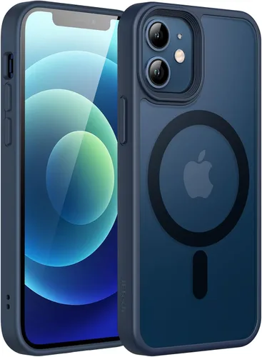 Vista 10 de JETech - Carcasa magnética mate para iPhone 12 mini, color negro Compatible con MagSafe, parte trasera mate translúcida, protección delgada a
