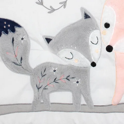 Vista 5 de Lambs & Ivy Forever Friends - Juego de ropa de cama de 4 piezas, color azul, rosa