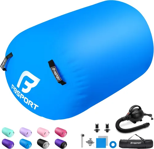 Vista 8 de FBSPORT Air Roller Gymnastics Barrel, Inflatable Gymnastics Air Roller Inflatable Air Gymnastics Mat for Yoga Cheerleading Training Home Outdoor