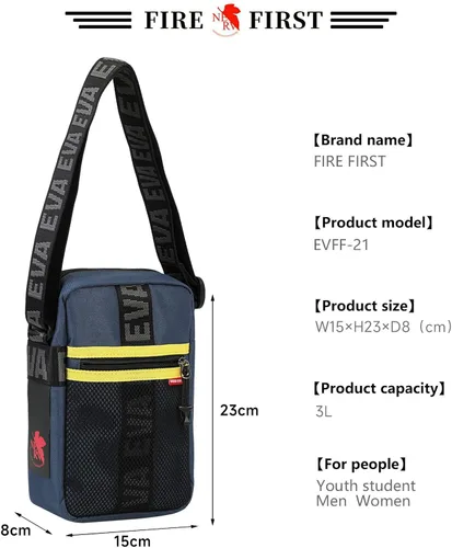 Vista 9 de FIREFIRST Evangelion Festival Crossbody Shoulder Bags for Fashion Women Men purse