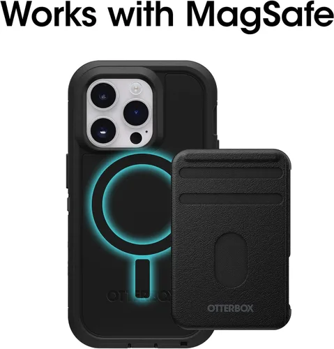 Vista 4 de OtterBox Funda para iPhone 14 Pro Max (solamente) Defender Series XT, color negro, sin pantalla, resistente, se ajusta a MagSafe, accesorio