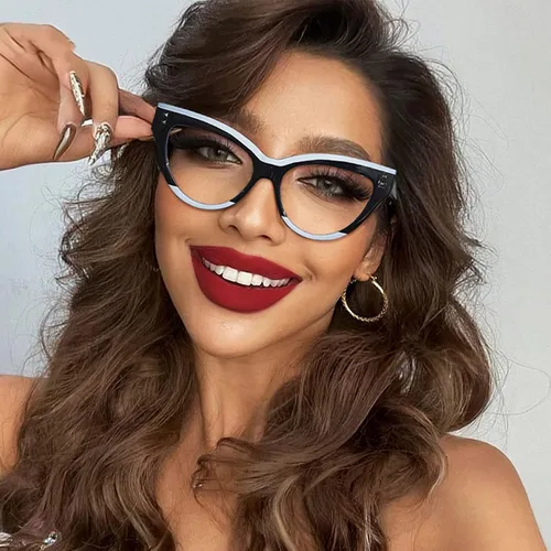 Vista 2 de KFPH Stylish Cat Eye Glasses Blue Light Glasses Frames for Women Computer Gaming Reading Glasses Anti Glare & UV