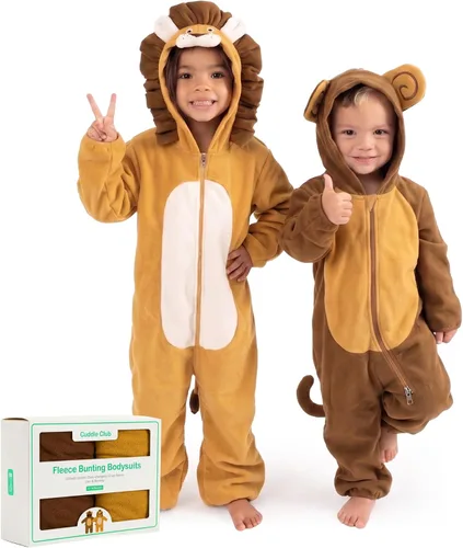 Vista 21 de Cuddle Club - Body de forro polar para bebé recién nacido hasta 5T – Pijamas de invierno chaqueta de abrigo abrigo para bebé Alien