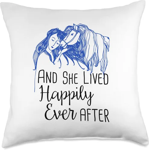 Vista 5 de Horse Princess And She Lived Happily Ever After And She Lived Happily Ever After - Almohada (16 x 16 pulgadas), multicolor