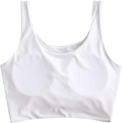 Vista 3 de ZAFUL Parte superior de bikini con nudo frontal para mujer, parte superior tipo tankini con cuello redondo y relleno