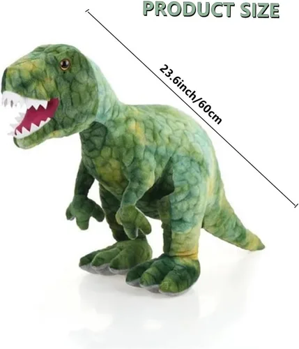 Vista 4 de NatureMan Juguete gigante T-Rex de peluche de dinosaurio de peluche, 23.6 pulgadas, animal de peluche realista para niños, muñeco de peluche