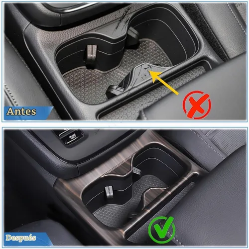 Vista 6 de MUXEE para Honda CRV CR-V 2023 2024 2025 2026 - Cubierta de panel para portavasos de consola central de madera con veta de ABS - Accesorios