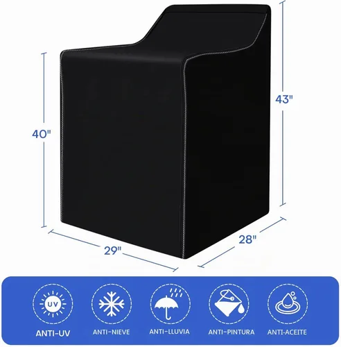 Vista 5 de ANMINY Funda para lavadora para carga frontal superior, impermeable para exteriores, resistente al polvo, al sol, resistente al viento, cremallera
