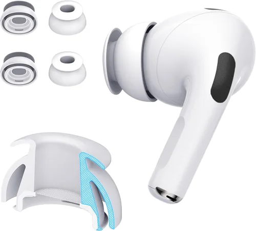 Vista 9 de Almohadillas Premium de múltiples pestañas para AirPods Pro 1 y 2 (X-Pequeño) – Siempre se ajustan, nunca se deslizan