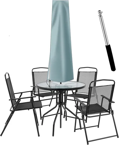 Vista 13 de Dafire Cubierta de paraguas de patio para sombrillas de 7 pies a 9 pies, cubiertas de parasol de 1.7m (Negro 420D), cubierta de paraguas impermeable