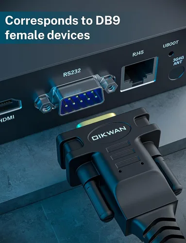Vista 3 de Adaptador USB a serie de 6 pies, cable serie USB a RS232 DB9 hembra con chipset FT232 compatible con Windows 11 10 8 7 Mac Linux