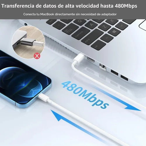 Vista 5 de Cargador rápido para iPhone [certificado Apple MFi], cargador de iPhone 2-Paquete de 2 unidades de 10 pies