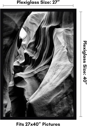 Vista 25 de Americanflat Portarretratos de 12 x 17 pulgadas con plexiglás pulido, marco de fotos color negro, marcos de fotos anchos hechos de madera