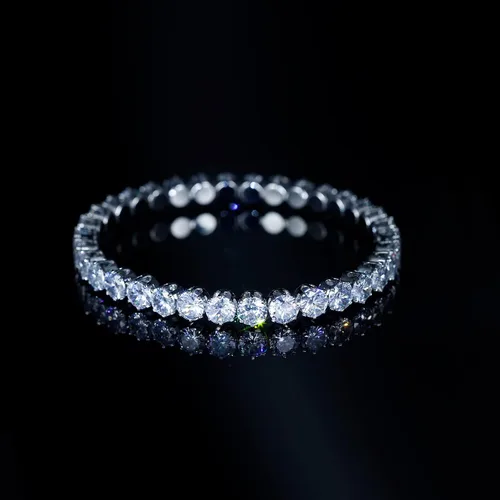 Vista 4 de Pulsera ajustable de circonita cúbica para mujeres y hombres, chapada en oro blanco y cadena de tobilleras