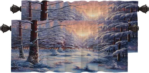 Vista 90 de Cortinas geométricas de cocina para ventanas, color negro, blanco, turquesa, cenefas opacas de poliéster multicapa para cocina, paquete de 2