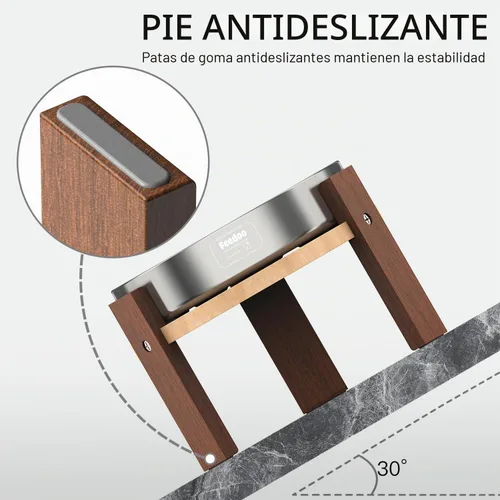 Vista 7 de Feedoo Soporte elevado para cuenco para perros, soporte elevado de 6 pulgadas de altura para perros medianos, incluye 2 tazas de acero inoxidable