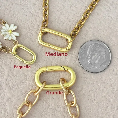 Vista 5 de OHINGLT 10 piezas de cierres de colgante con clip mosquetón – cierre y cierres de collar de 18K oro, conector de encanto de pulsera para mujer