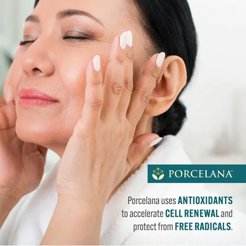 Vista 6 de Porcelana Crema de hidratación diurna para cara y cuerpo [fórmula actualizada] – desvanece las manchas oscuras y unifica el tono de la piel – Para