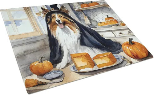 Vista 111 de Caroline's Treasures DAC1720LCB Affenpinscher - Tabla de cortar de vidrio con calabazas para cocina de otoño, grande, decorativa, de vidrio