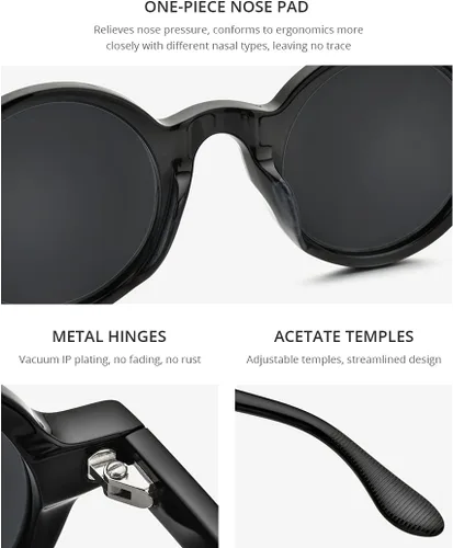 Vista 2 de HEPIDEM Gafas ópticas redondas de acetato para hombre, gafas ópticas, gafas de marco Zolman