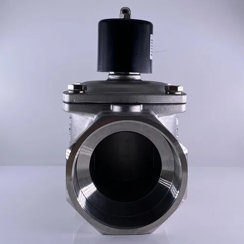 Vista 3 de DN100 4in 304 Stainless Steel Normally Closed Solenoid Valve AC220V DC24V Two-position Two-way Water Valve 1Pcs(24VDC_NBR 80 CELSIUS)