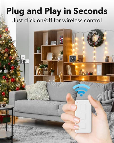 Vista 6 de Interruptor de toma de corriente con control remoto, BN-LINK interruptor remoto de luz inalámbrico - Magnético removible, no requiere cableado