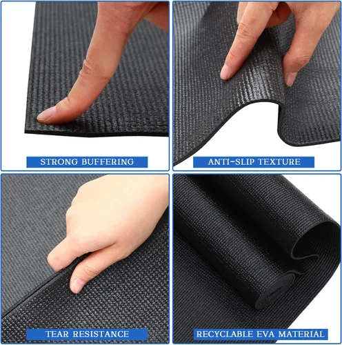 Vista 3 de Riakrum 20 tapetes de yoga para ejercicio, con correa de 68 x 24 pulgadas, tapete de yoga antideslizante para mujeres y hombres, suministros
