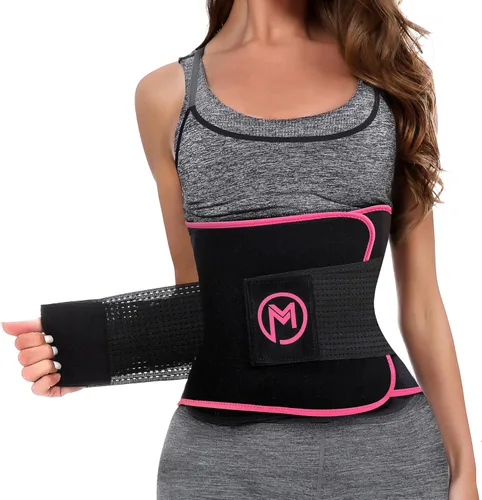 Vista 7 de MERMAID'S MYSTERY Faja reductora de cintura con barras de apoyo para la espalda, cinturón de fitness que mejora el sudor para hombres y mujeres