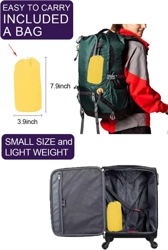 Vista 4 de Lomon - Chaqueta de mujer para la lluvia, impermeable y ligera, con capucha, para exteriores