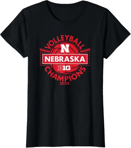 Vista 22 de Nebraska Cornhuskers Big Ten Champs 2023 - Camiseta de voleibol para mujer, Negro