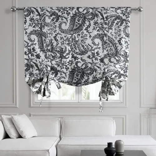 Vista 24 de HPD Half Price Drapes PRCT-TUD211A-63 - Cortinas de algodón estampado para oscurecer la habitación, cortina enrollable de globo para sala de estar