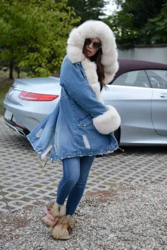 Vista 7 de Roiii Women Thicken Warm Winter Coat Hood Down Parka Faux Fur Outdoor Overcoat Long Jacket Outwear