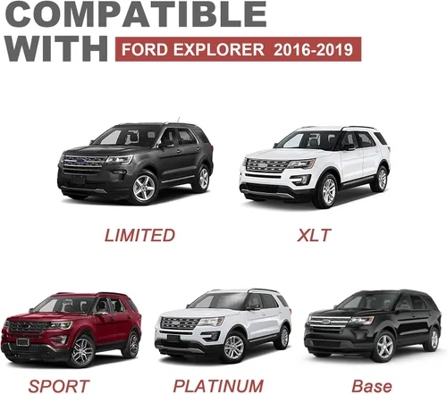Vista 2 de KINGGERI Barras transversales de techo de 220 libras compatibles con Ford Explorer 2016 2017 2018 2019 (Limited/XLT/Sport/Platinum), barras