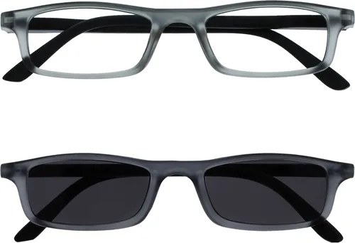 Vista 8 de OPULIZE TED - Lentes de lectura para mujeres y hombres, marco mate rectangular ligero y estrecho con bisagras de resorte, color negro +1.50