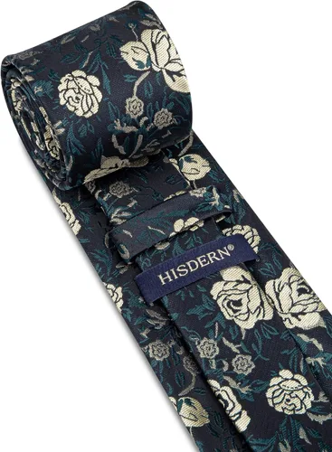 Vista 94 de Corbatas florales tejidas clásicas para hombre, corbata cuadrada de bolsillo, corbatas formales para hombres, boda con pañuelo