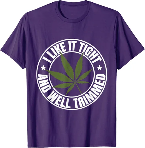 Vista 45 de Weed Cannabis Medical Marihuana I Like It Camiseta ajustada y recortada, Negro, S