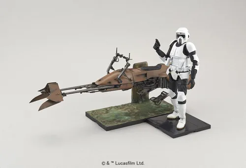 Vista 2 de Figura de acción de Scout Trooper y speeder bike de Star Wars, escala 1/12