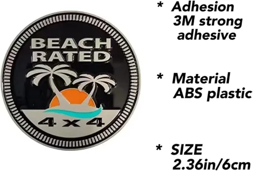 Vista 5 de Emblema Insignia de Playa Clasificada 4 x 4 de Metal Insignia Automotriz 3D Adorno Gancho Insignia de Maletero Calcomanías Adhesivos