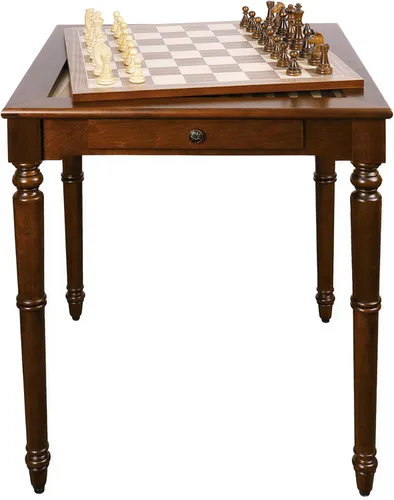 Vista 8 de GSE Juego de mesa de juego de backgammon de madera 3 en 1 con piezas de Caoba clásica