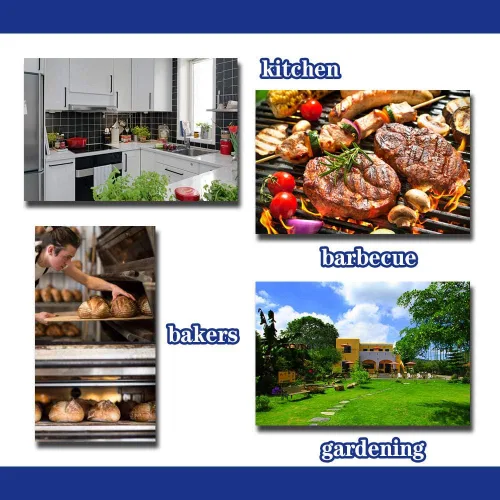 Vista 5 de Delantal de mezclilla con múltiples bolsillos unisex ajustables para cocina, manualidades, cocina