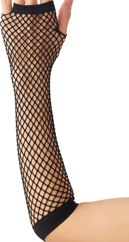 Vista 2 de Lone - Guantes de red sin dedos para mujer, malla de malla para brazo, emo, gótico, punk, 80, accesorios para escena