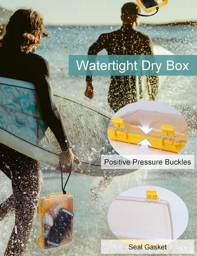 Vista 5 de Avlcoaky Dry Box - Cajas secas impermeables, pequeños recipientes flotantes herméticos para kayak, canotaje y buceo, funda impermeable con bisagra