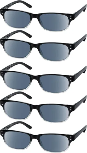 Vista 12 de Eyekepper Gafas de lectura clásicas para hombre, paquete de 5 con bisagras de resorte 5 Pares Mixtos