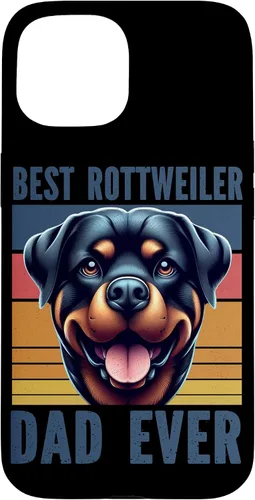 Vista 6 de Rottweiler Dad Rottie Father Dog Parent Father's Day Retro Case for iPhone 16
