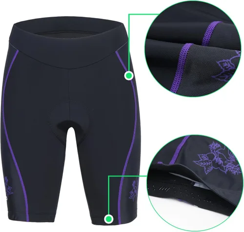Vista 5 de beroy Cycling Shorts for Women with 3D Gel Pad Breathable Bike Shorts with Rear Mesh Panel