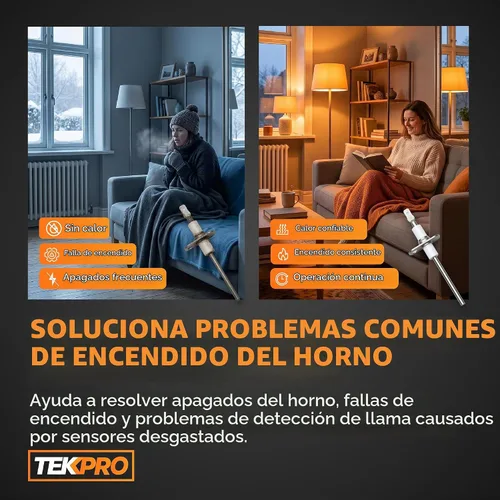 Vista 4 de TEKPRO Reemplazo mejorado OEM para sensor de llama de horno Goodman, compatible con B11726-06