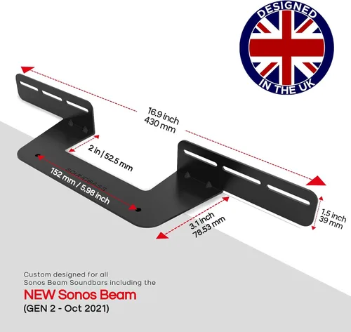Vista 9 de Soporte de barra de sonido para graves Sonos Beam Gen 1 y 2 solamente Negro