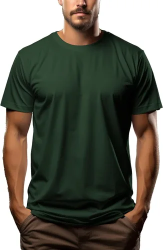 Vista 17 de Camiseta de alta calidad para hombre, 7.1 oz/yd² de algodón puro con cuello redondo